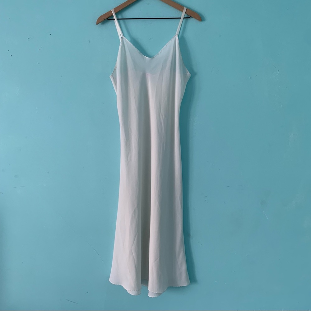 Lady Lynne Vintage Union Made 1940 Slip Dress L Ivory Midi Lingerie Strappy USA